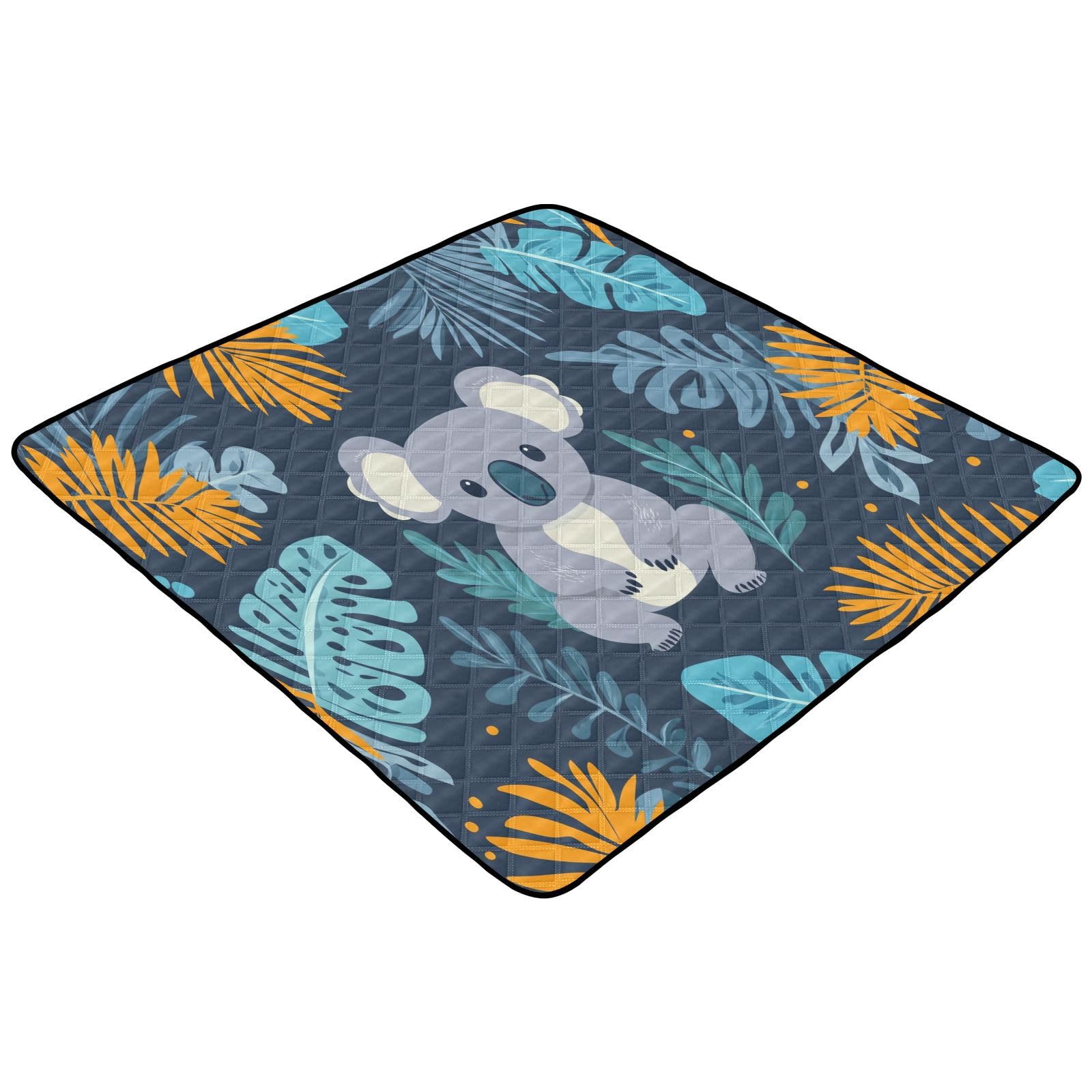 Kigai Cute Koala Baby Play Mat for Floor and Playpen 50x50 inch Non-Slip Baby Activity Playmat Waterproof Foldable Crawling Mat for Infants Toddlers