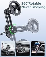 Vista 3 de volport Soporte magnético para teléfono para ventilación de automóvil, [no bloqueante] Soporte de teléfono de coche para iPhone, funda magnética