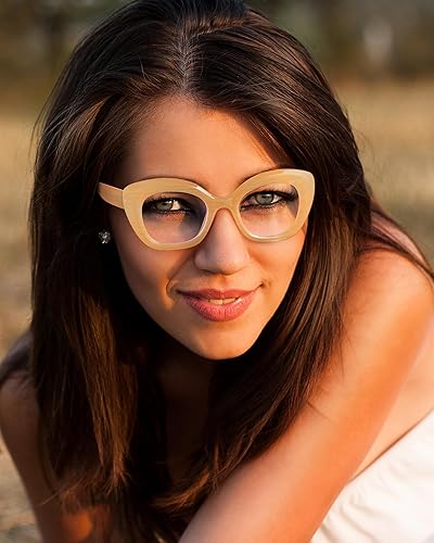 Miniatura 7 de JM Gafas de lectura de ojo de gato para mujer, bloqueo de luz azul, para lectura de computadora con bisagra de resorte