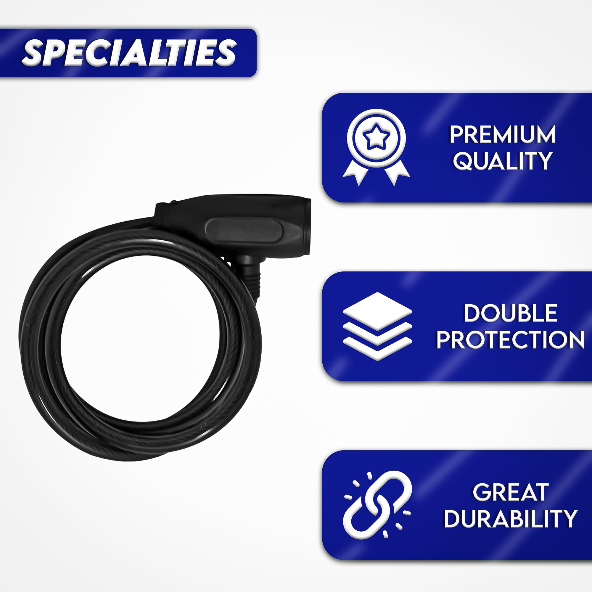 Bike Lock with Key – Bike Lock - Lock for Bicycles - 6Ft PVC Bike Locks - Motorcycle Wheel Lock - Bike Locks Heavy Duty Anti-Theft - Alloy Steel Bike Lock Cable - Steel Shackle Scooter Lock Tight