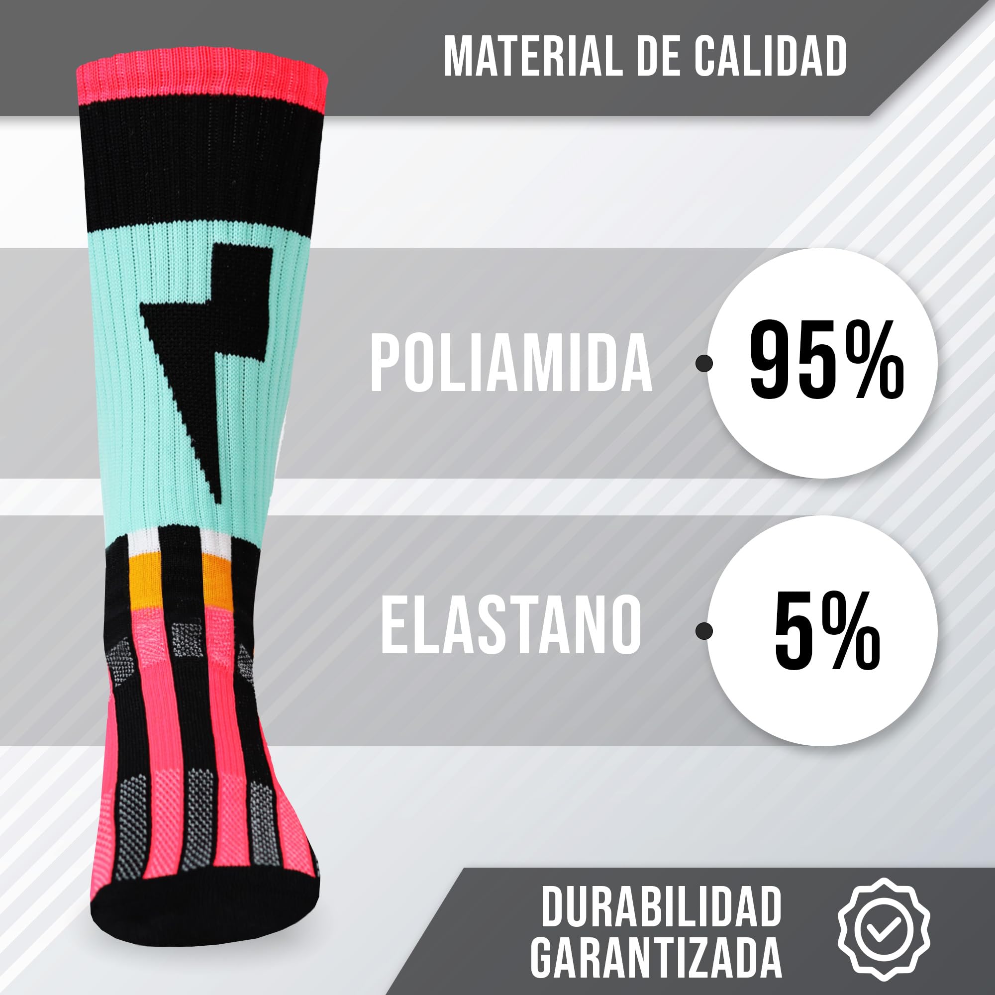 Calcetines de Deporte sin Costuras para Hombre y Mujer - Largos para Ciclismo, Running y Pádel