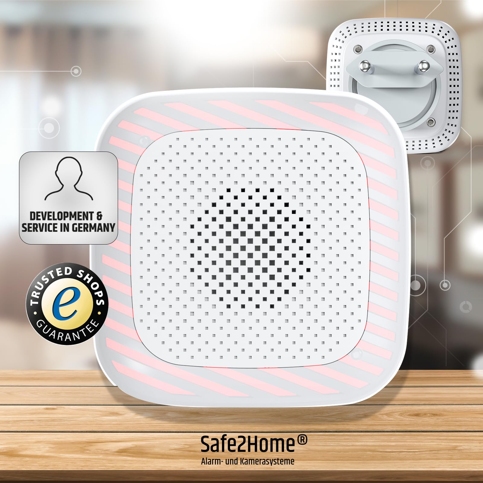 Safe2Home SP310 - Sirena para interior (220/230 V, para sistema de alarma SP310, con repetidor, sistema de alarma (solo para SP310)