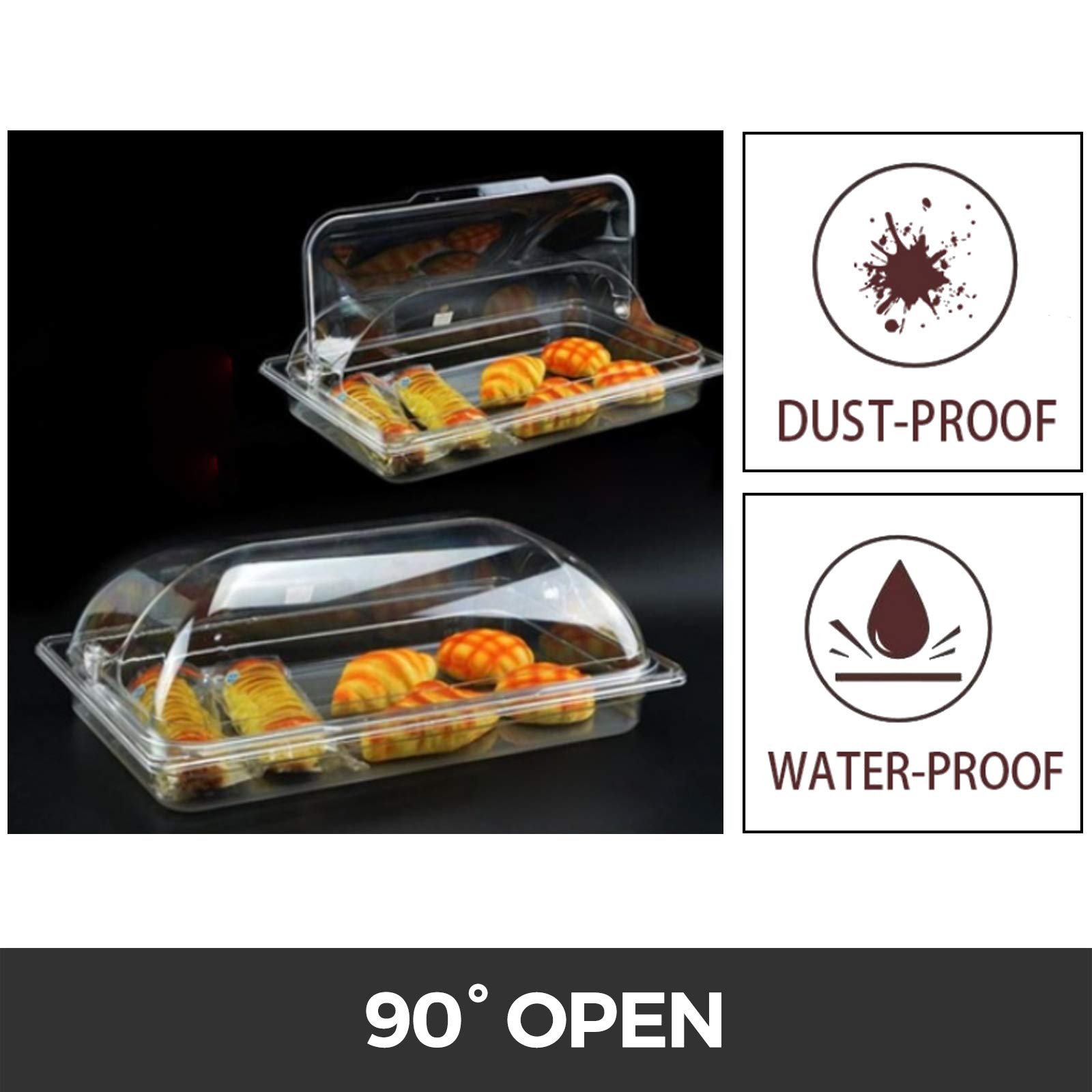 Mophorn 6 Pack Chafing Dish Cover Clear 21"x13"x17" Full Size Roll Top