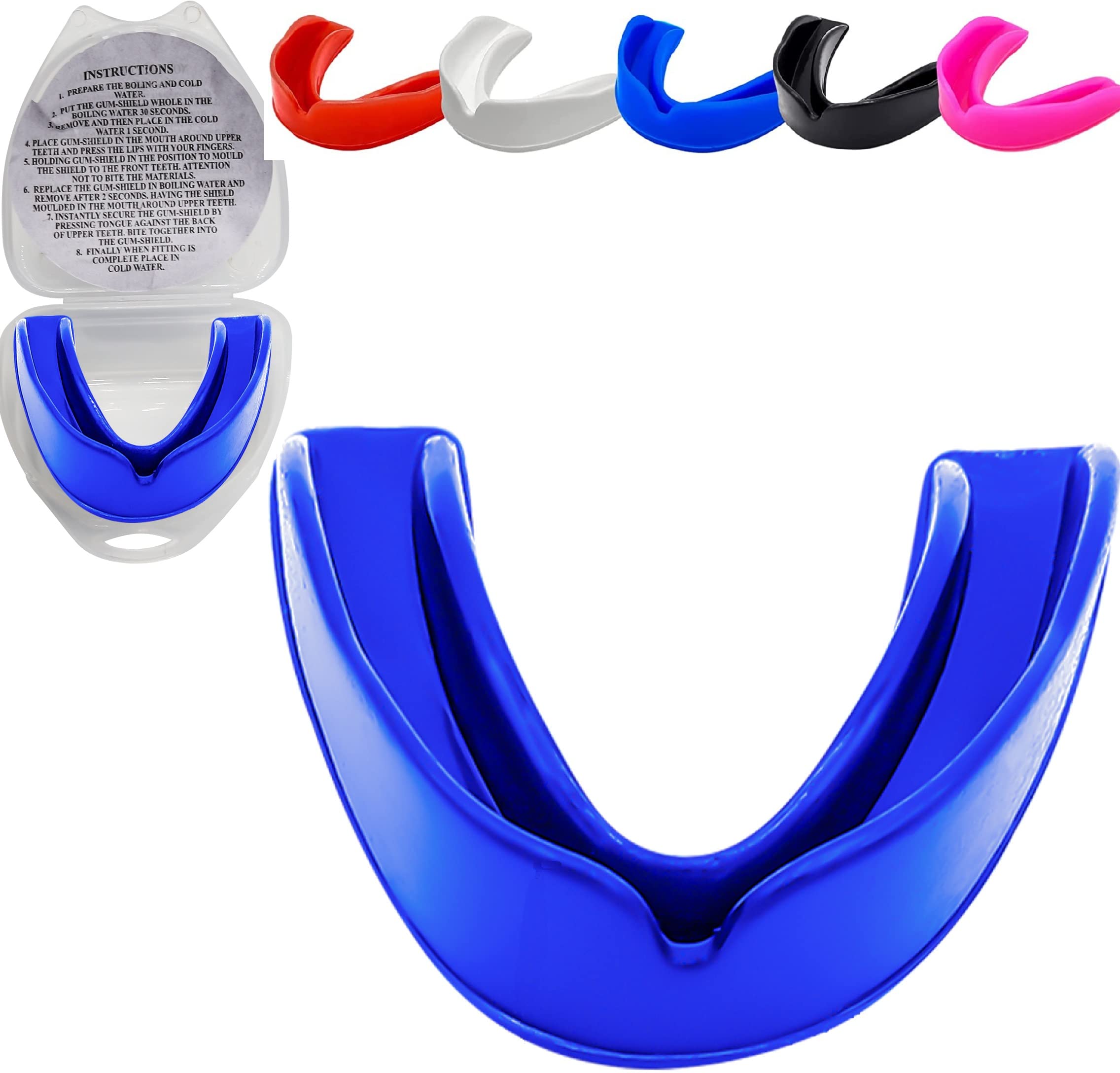 Mouthguards for Sports Gum Shield Adult Professional Mouth Guard Boxing Jaw Protection with Case Rugby Martial Arts Judo Karate MMA Muay Thai Hockey Football Sport Mouthguard Game Lacrosse Men Women