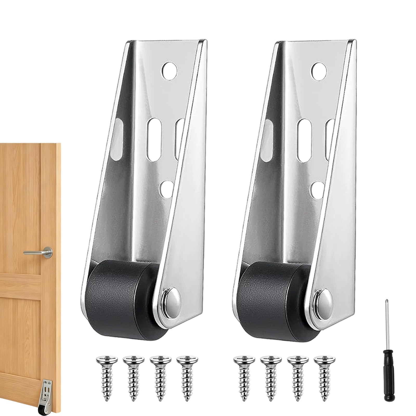 Vertical Track Roller Wheel, 110LBS Door Sinking Repair Caster Wheels, Silver Sliding Door Track Pulley for Storage Box Drawers Bookcases Table (2pc)