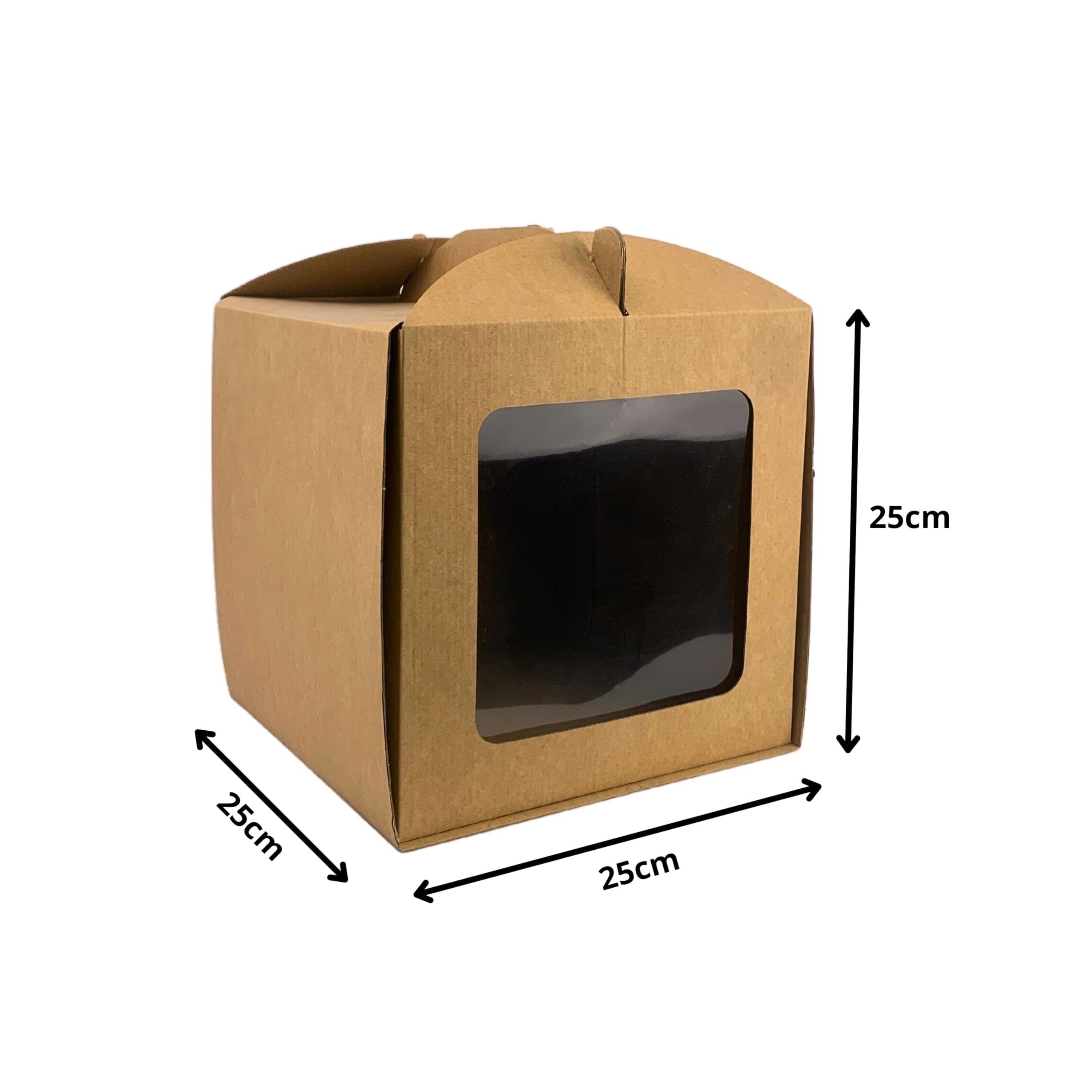 Scatola per torta con finestra 250 x 250 x 250 mm (confezione da 15) – ideale per pasticceria, torte, matrimoni, Natale e tutte le occasioni
