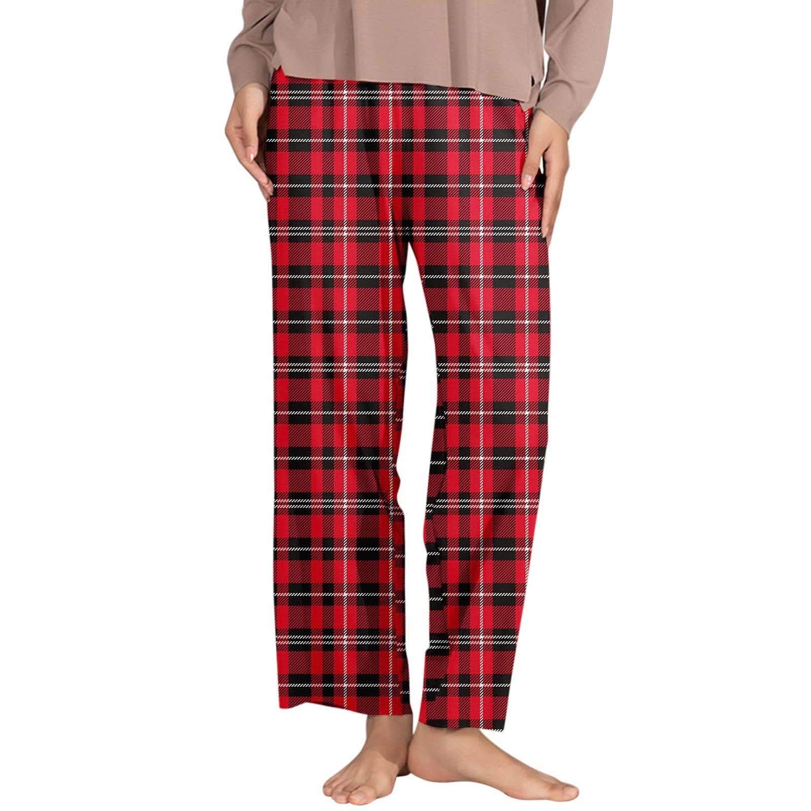 Pyjamahose Damen Lang – Kariert, Bequem & Mit Kordelzug Für Yoga, Schlafen & Home-Office