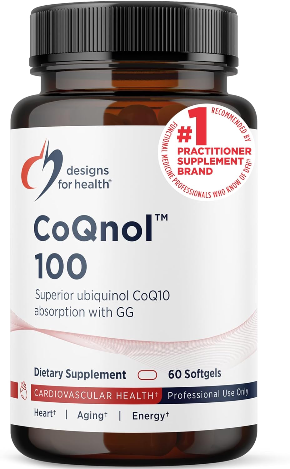 Designs for Health CoQnol 100mg - CoQ10 Ubiquinol with Superior Bioavailability + Exclusive Absorption Technology - Double CoenzymeQ10 Boost with GG - Heart, Healthy Aging + Cell Support (60 Softgels) - Amazon product rated Grade B