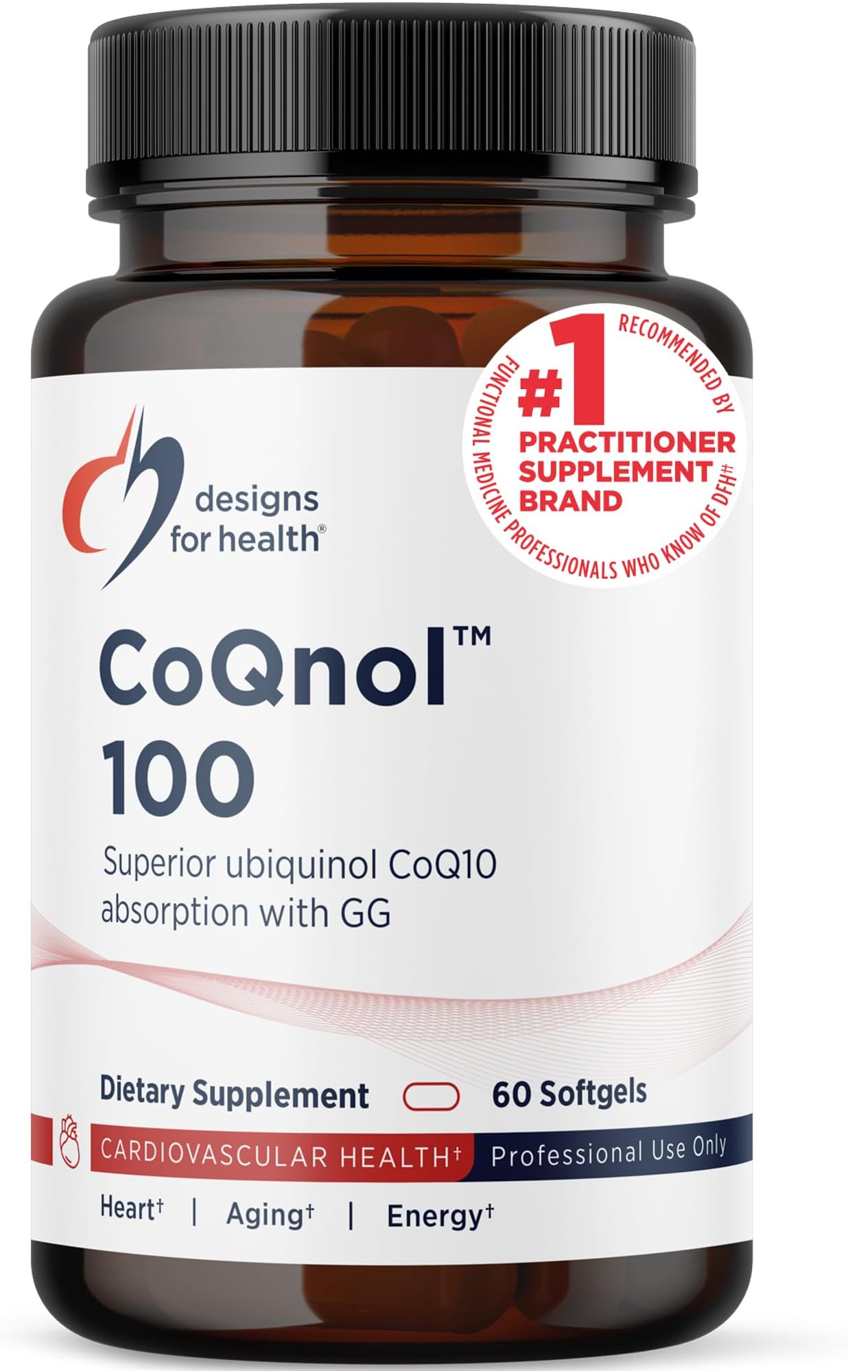 CoQnol 100mg - CoQ10 Ubiquinol with Superior Bioavailability + Exclusive Absorption Technology - Double CoenzymeQ10 Boost with GG - Heart, Healthy Aging + Cell Support (60 Softgels)
