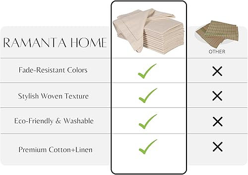 Miniatura 4 de Ramanta Home - 12 servilletas de tela en diferentes colores y tamaños