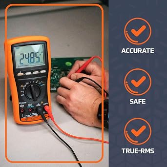 TEMPO MM810 Multimeter, Universal Digital True RMS Multi Meter, AC/DC Voltage, Current, Resistance, Frequency, Capacitance MultiMeters (Professional Grade)