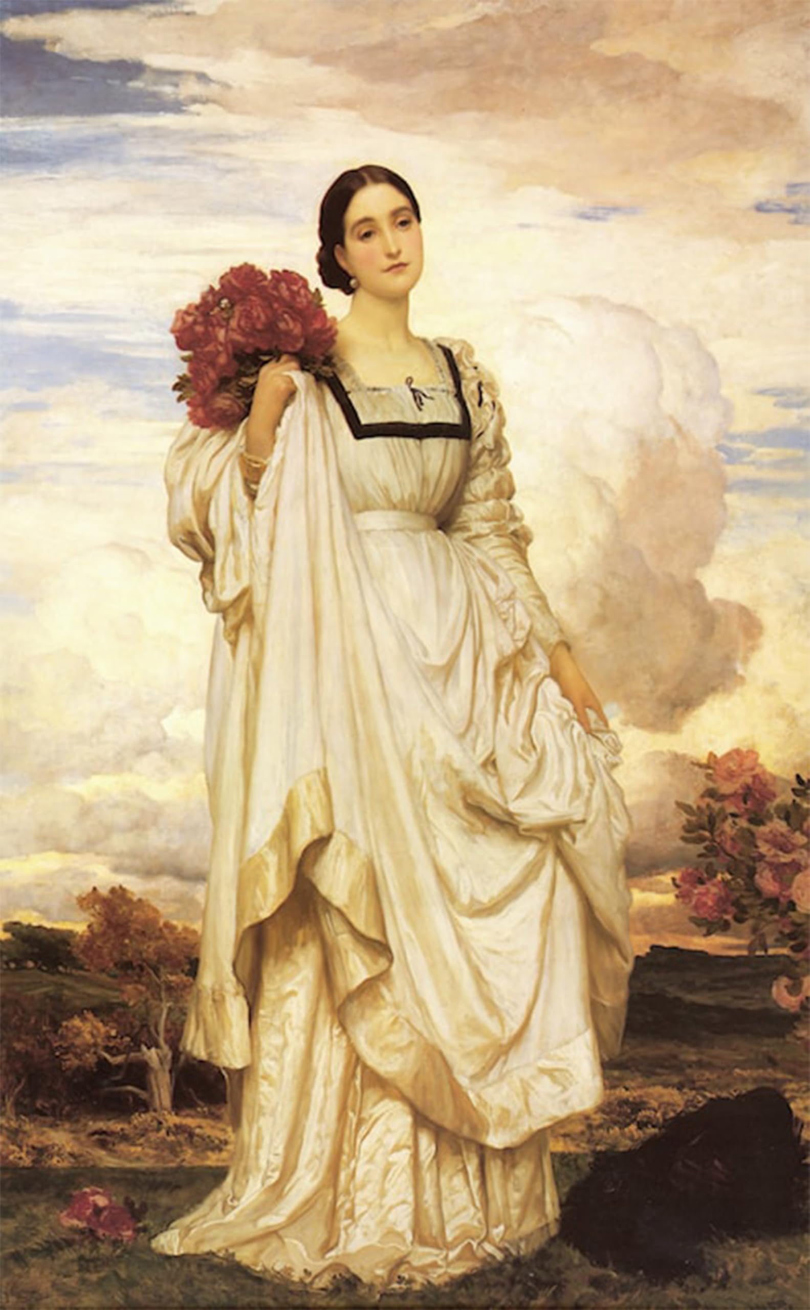HRJUBWREE Retro Picture Art Painting Wall Poster the Countess Brownlow by Lord Frederick Leighton Vintage Art Print for Office Decor 60x90cm
