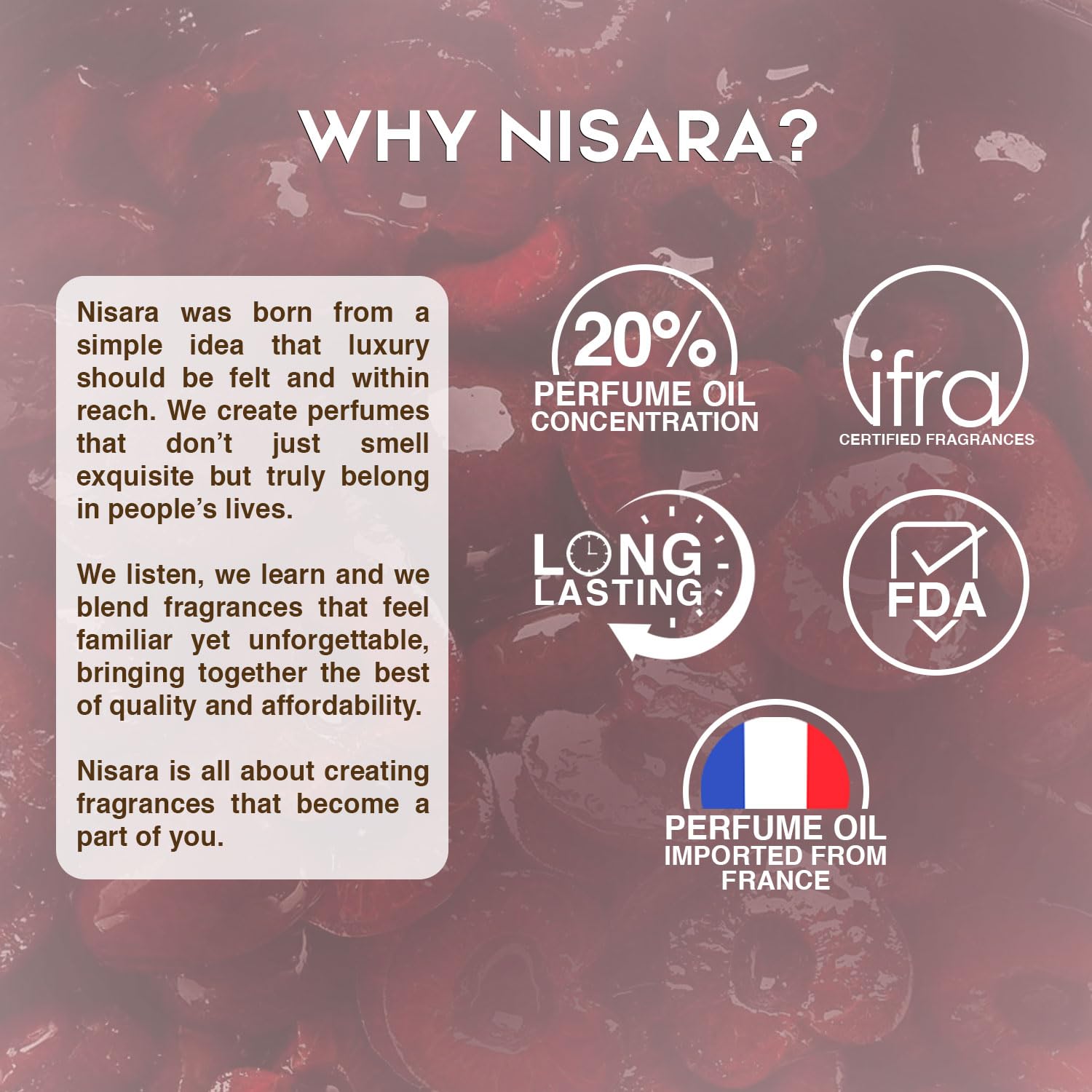 Nisara Cherry Bloom Gourmet EDP Perfume, for Women,100 ml | Premium Long Lasting Eau De Parfum | Fruity & Floral Fragrance with Cherry, Plum, Tuberose, Vanilla, Musk, Amber, Sandalwood Notes for Her 1
