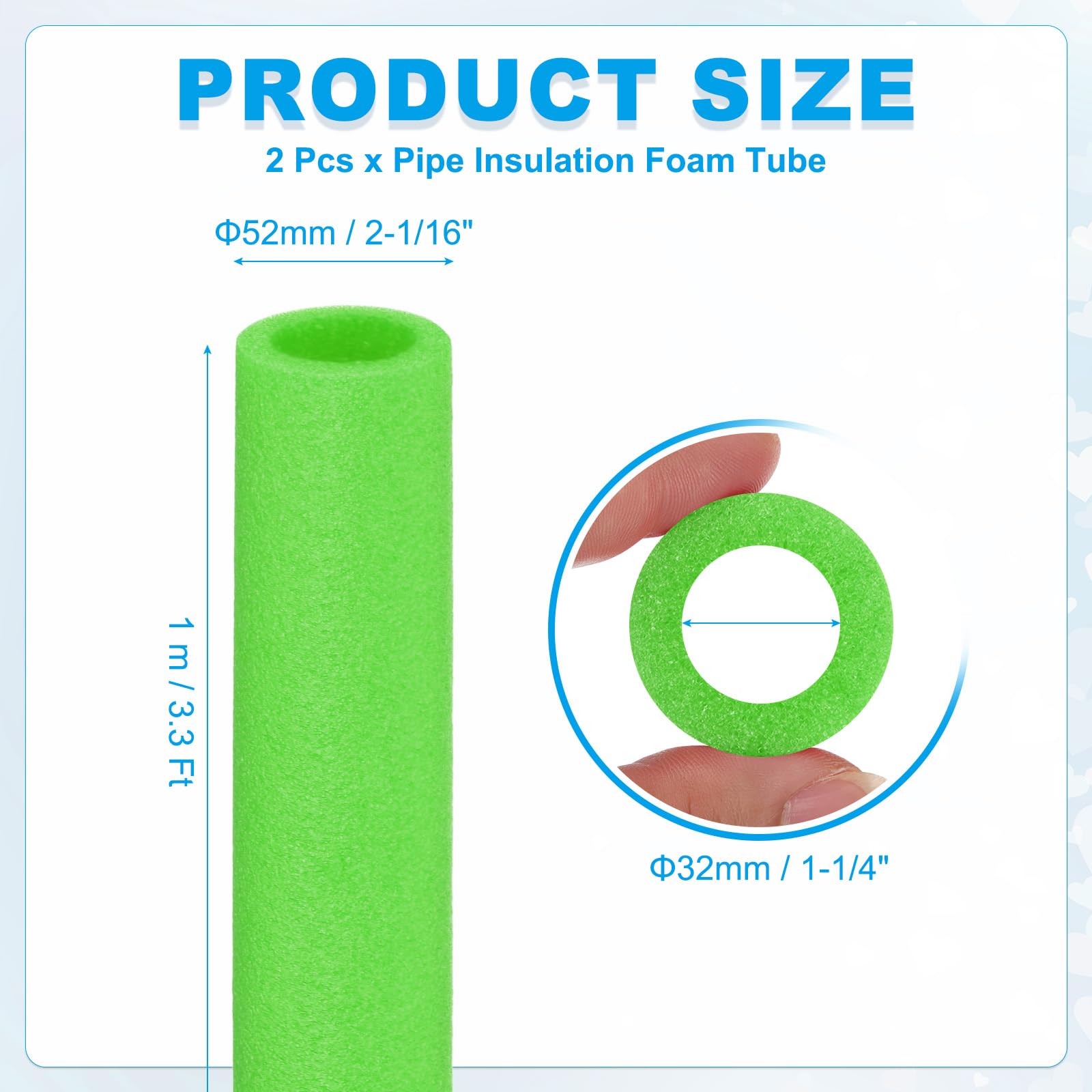 PATIKIL 2 Pcs Pipe Insulation Foam Tube - Image 2