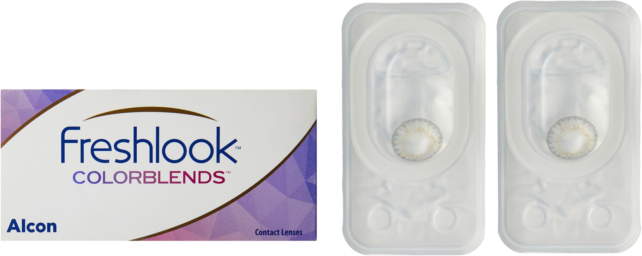 Freshlook Colorblends Contact Lens with Lens Case & Solution - 2 Pieces (-6,Gray)