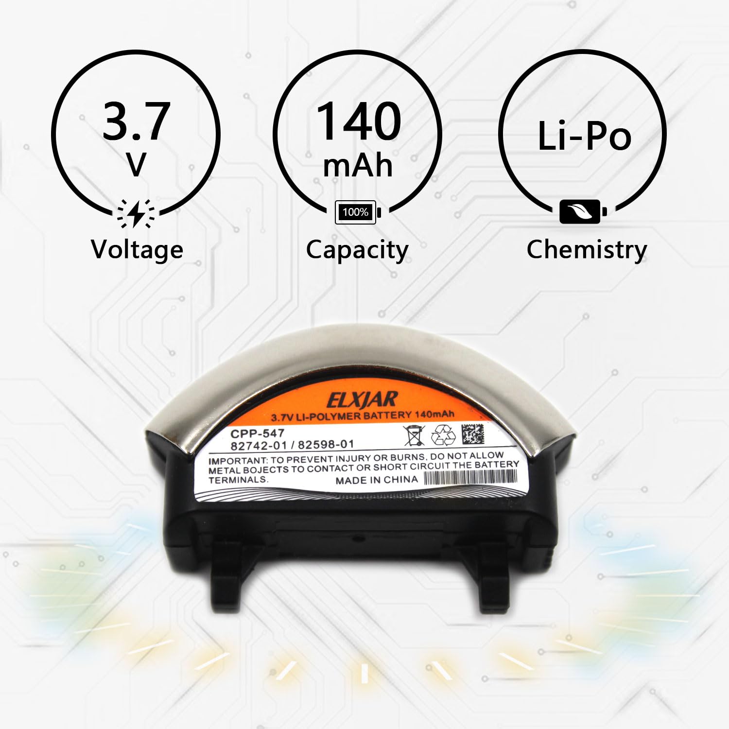 Amazon | ROWSHEP (2パック) 3.7V 140mAh Li-Poバッテリー Bose