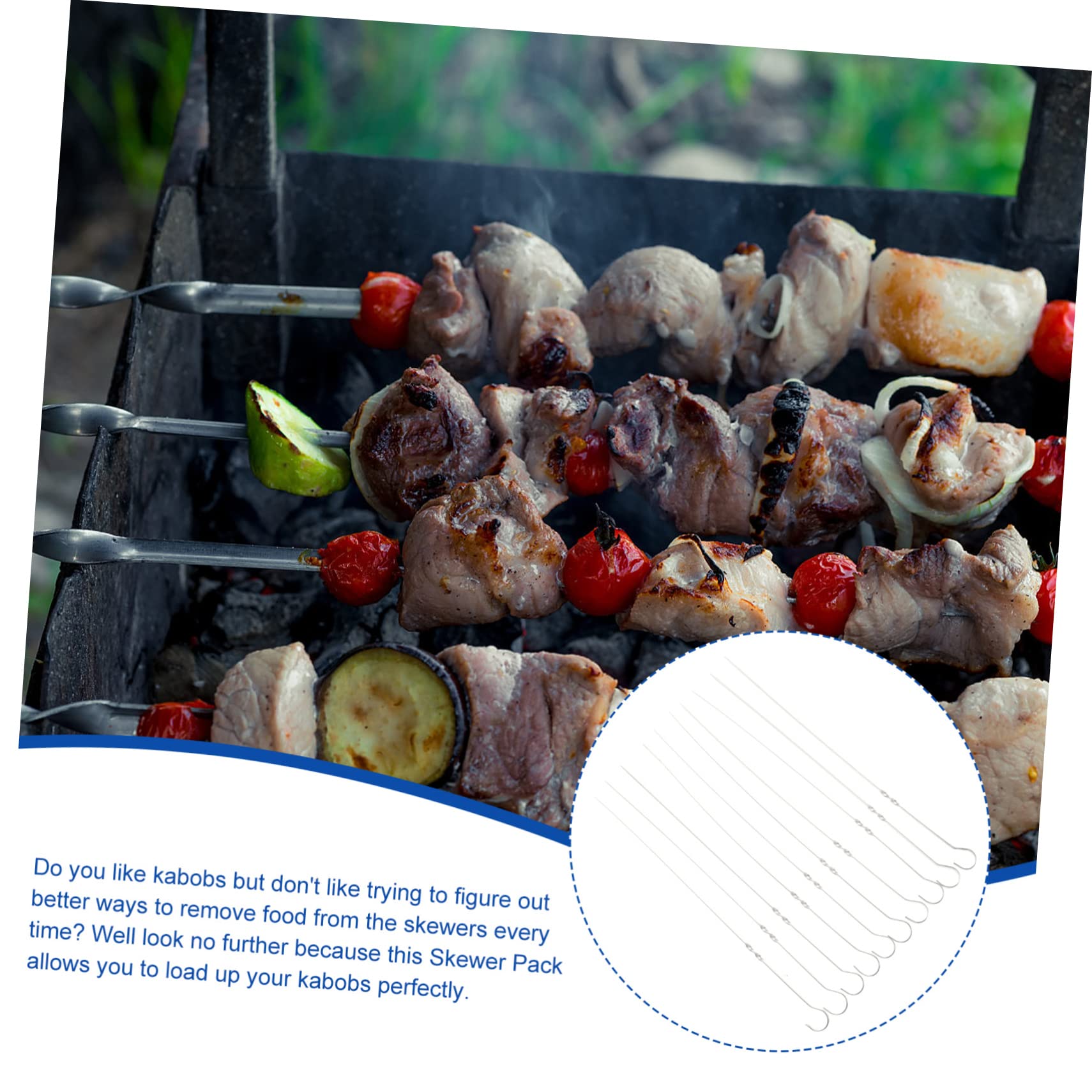 Amazon | CAXUSD 10個ステンレス製バーベキュー串 グリル用串 繰り返し