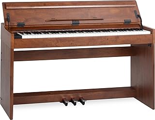 McGrey DP-18 WN E-Piano - 88 gewichtete Tasten mit Hammermechanik und Anschlagdynamik - 128 Klänge - Dual- und Split-Funktion - integrierte Tastaturabdeckung - 3 Pedale - Nussbaum matt