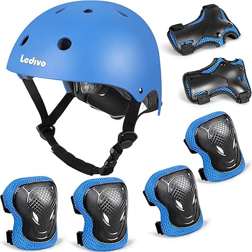Juego de equipo de protección de casco de bicicleta para niños pequeños, jóvenes, adultos, rodilleras, coderas, muñequeras para patinaje, patineta,