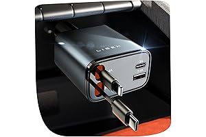 LISEN Retractable 69W USB C Car Charger Adapter