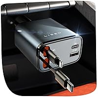 LISEN Caricatore Auto USB C 69W Retrattile PD 3.0 Accendisigari USB