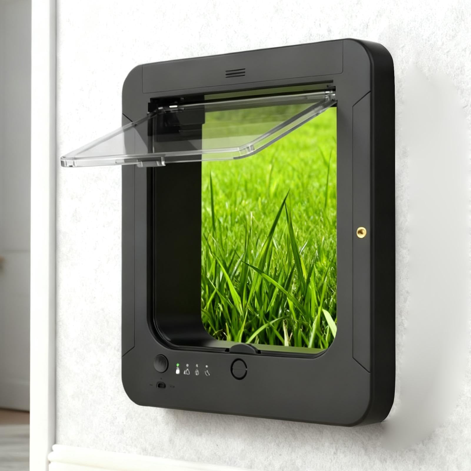 Gatera Inteligente Puerta Para Cachorros Con Bloqueo 4 Vías Control Remoto | Portón Para Perros A Prueba De Viento Para Exterior e Interior, Hogar y Apartamento