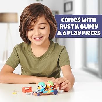 Amazon.com: Bluey Vehicle and Figures Pack, Rusty Go-Kart