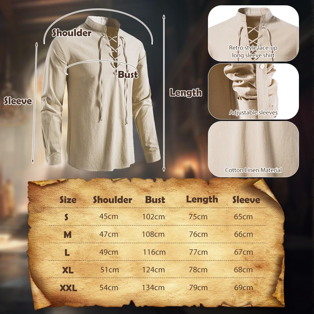 Średniowieczna odzież męska renesansowa, Viking średniowieczna, męska koszula, spodnie, kostium z paskiem, pasek na nadgarstek, akcesoria