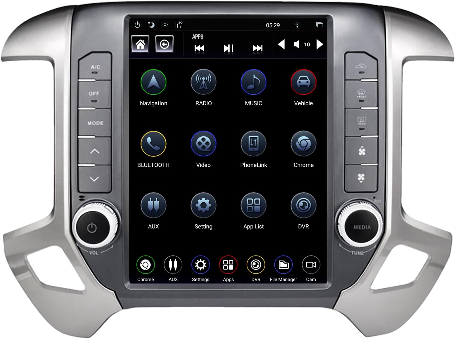 LINKSWELL Android Radio Replacement Head Unit Fits for Silverado and Sierra 2014 to 2019 Car Stereo 4GB +64GB Navigation 12.1 Inch Touchscreen with WiFi/BT TS-GMPU12-1RR-4B
