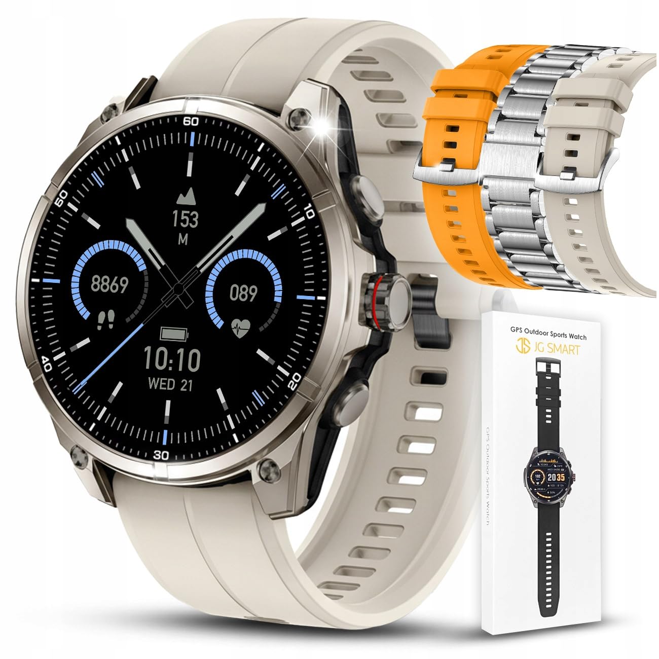 Zegarek Smartwatch Męski GPS Sportowy AMOLED Puls SpO2 Wodoodporny Menu PL