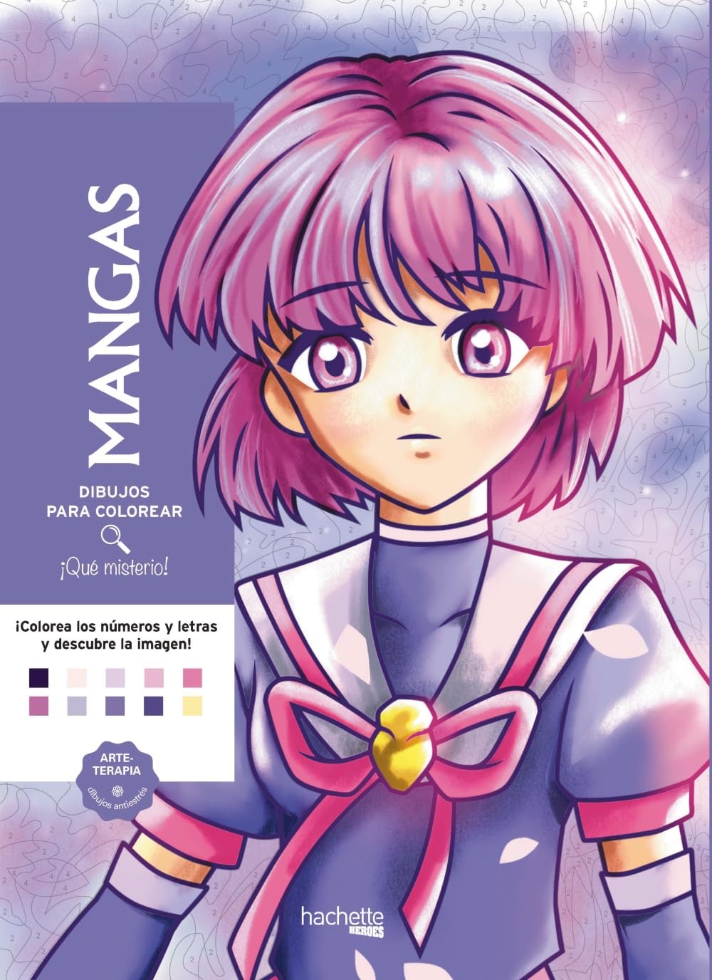 Dibujos para colorear. ¡Qué misterio! Mangas (Hachette HEROES - CULTURA POP - Arteterapia)