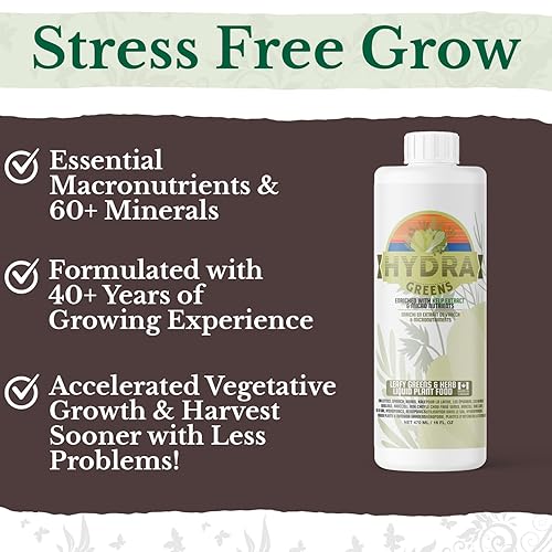 Miniatura 5 de HydraGreens - Alimento para plantas, enriquecido con nutrientes y minerales de algas marinas para jardines interiores y exteriores, 8 onzas, para