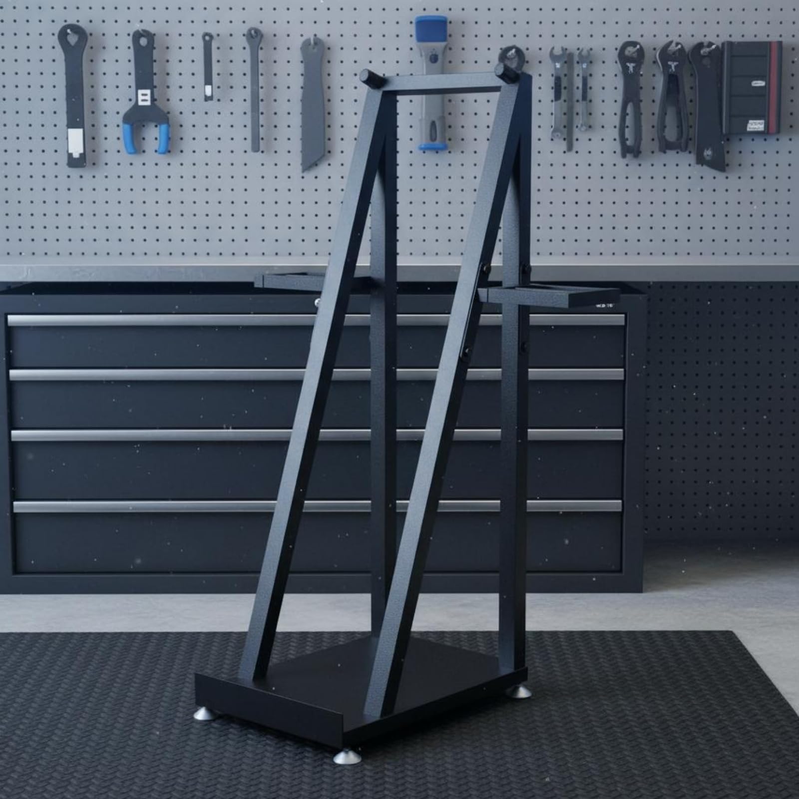 Ratelier à Skis Support de Sol Porte Skis Porte Snowboard Range Skis en Métal Stable sans Perçage Maintien Vertical Réduction Du Désordre au Sol, Avec Patins