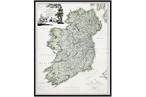 VINTAGE MAP OF IRELAND: IRISH HOME DECOR | IRISH GIFTS | IRISH...