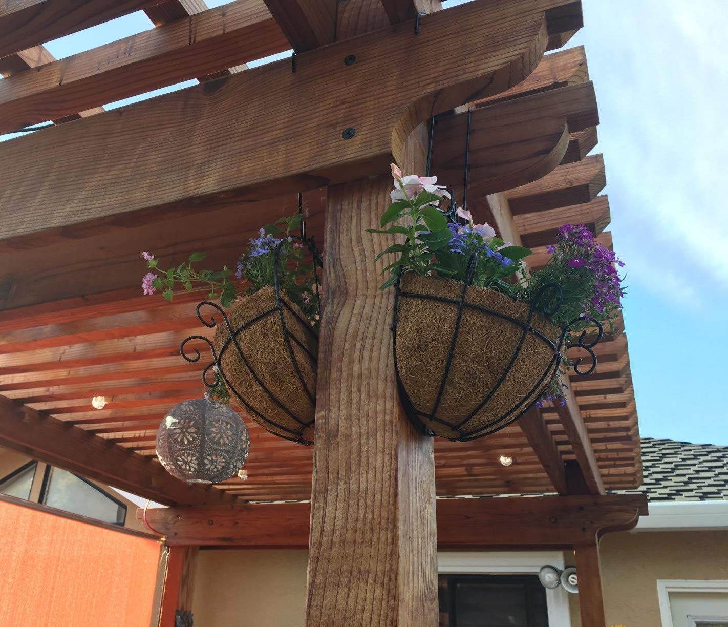 Lot de 2 Pots de Fleurs muraux en Imitation rotin pour d'extérieur