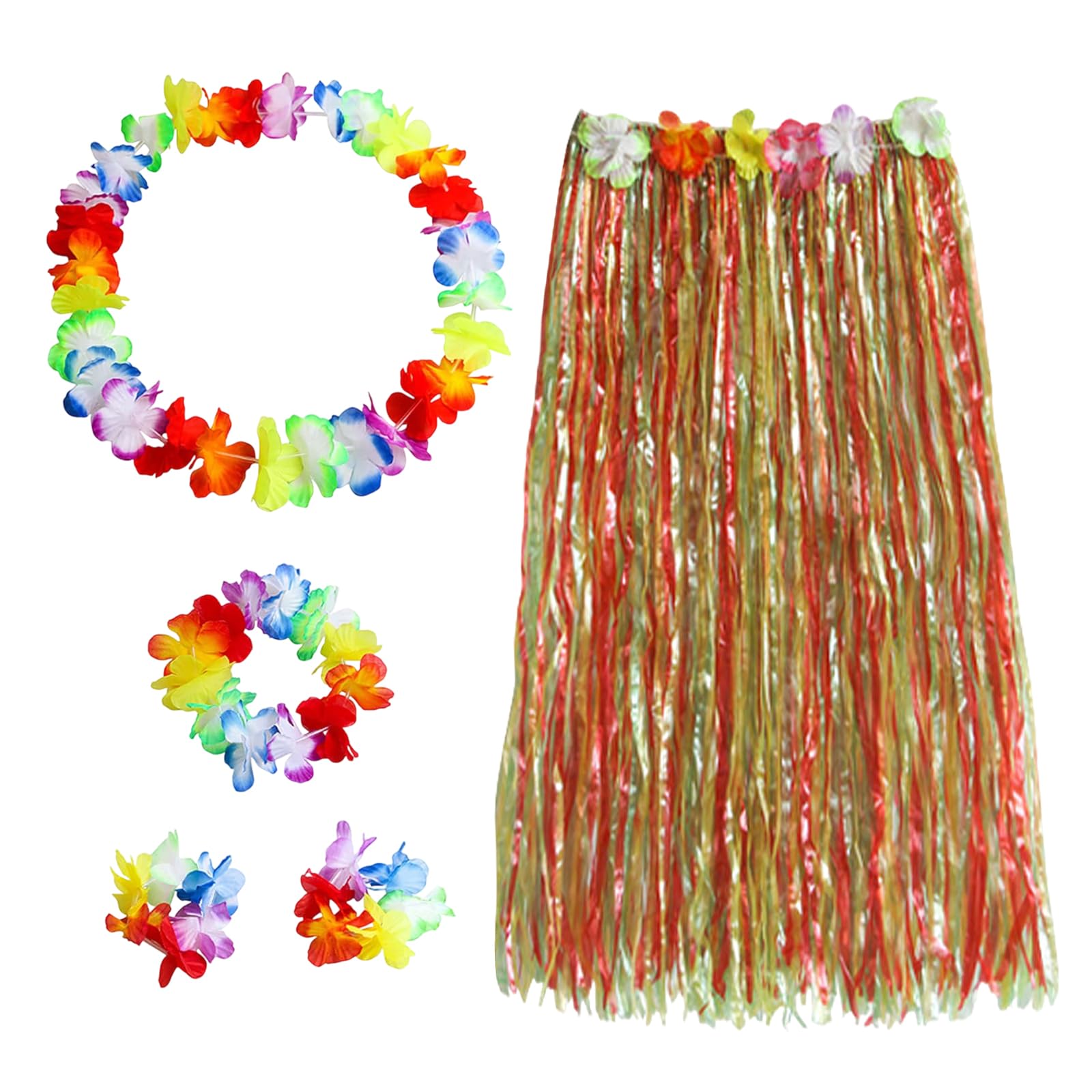 TUONYIS 5 Pieces Hawaiian Hula Skirt Costume Set,Party Decorations,Party  Fancy Dress Costume,Garland Headbands Necklaces Bracelets Grass Skirts,for  Tropical Hawaiian Partys Theme Beach (5 PCS) - BigaMart