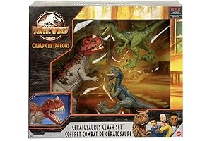 Camp Cretaceous Isla Nublar Ceratosaurus Clash Set with Ceratosaurus and 2 Velociraptors
