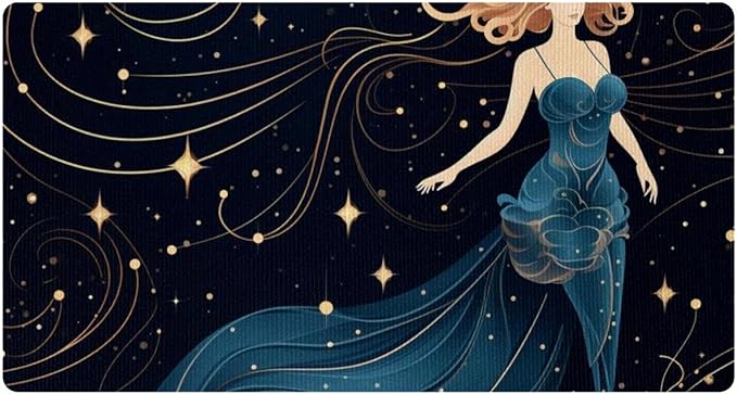 Kitchen Mat Cushioned Anti Fatigue Rug Virgo Zodiac Sign Pretty Girl 15.7