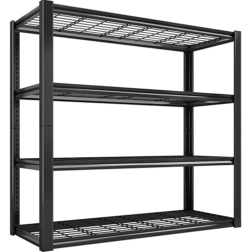 REIBII 40" W Garage Shelving Heavy Duty Storage Shelves 2240LBS Heavy Duty Shelving 4-Tier Adjustable Metal Shelves for Storage Rack Industrial Shelving Utility Shelf,40" W X19.5 D X59.5 H