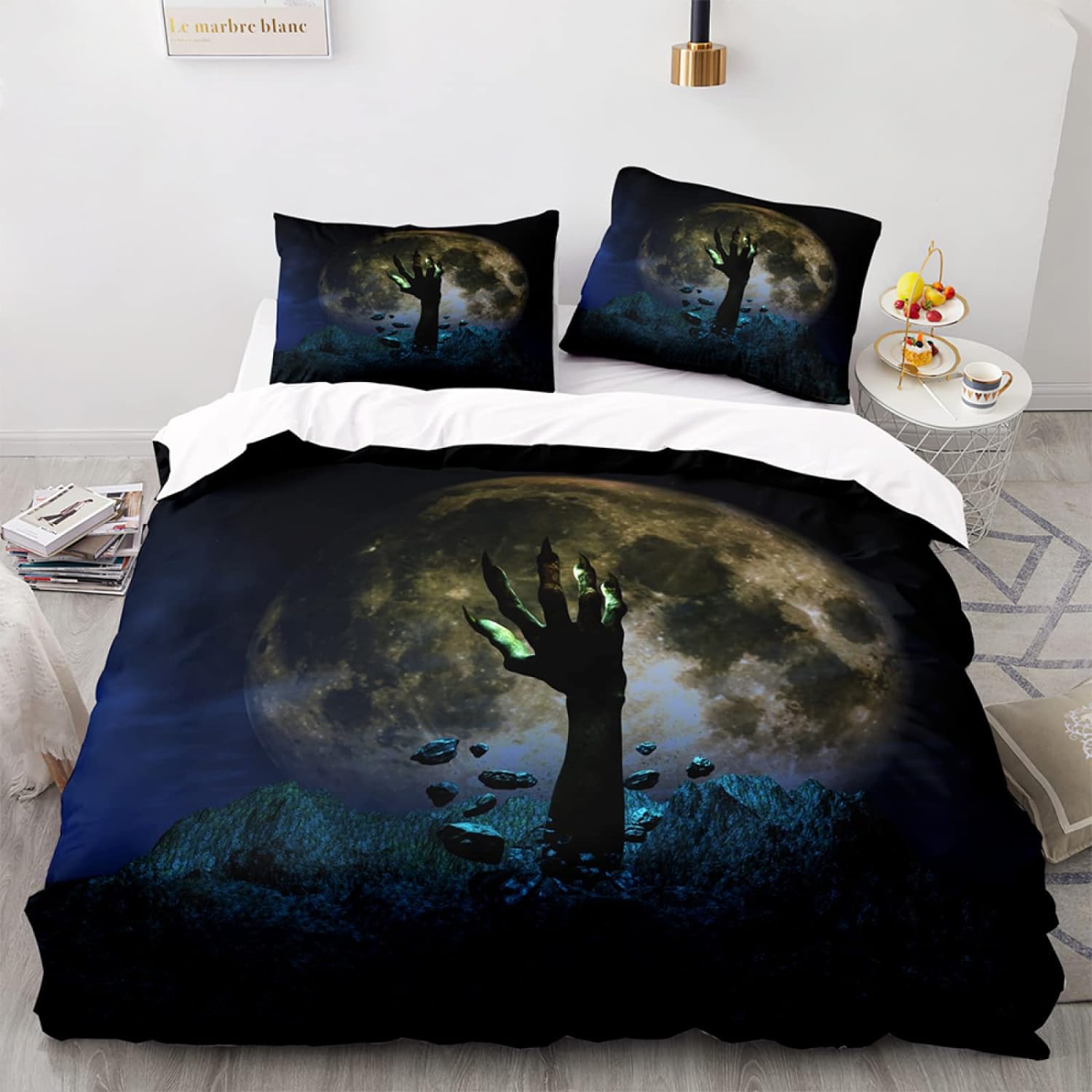 Housse de couette impression 3D cimetière 220x240 douce et confort