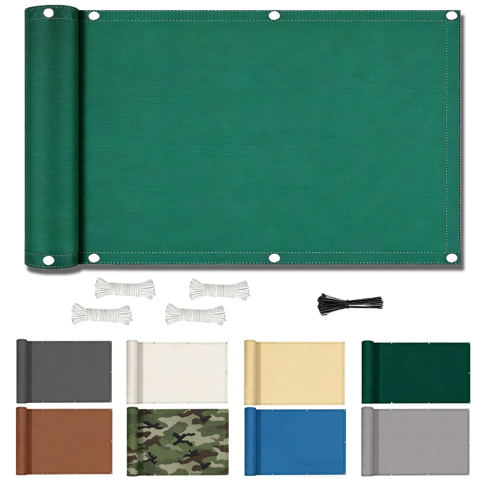 Wasserdicht Sonnensegel 2.4x3.8M Rechteckig Sonnenschutz Terrasse, UV-Schutz Wetterfest 100% Polyester Schattierungsnetz mit Ösen und Seil für Pergola Garten Terrasse Balkon - Grün