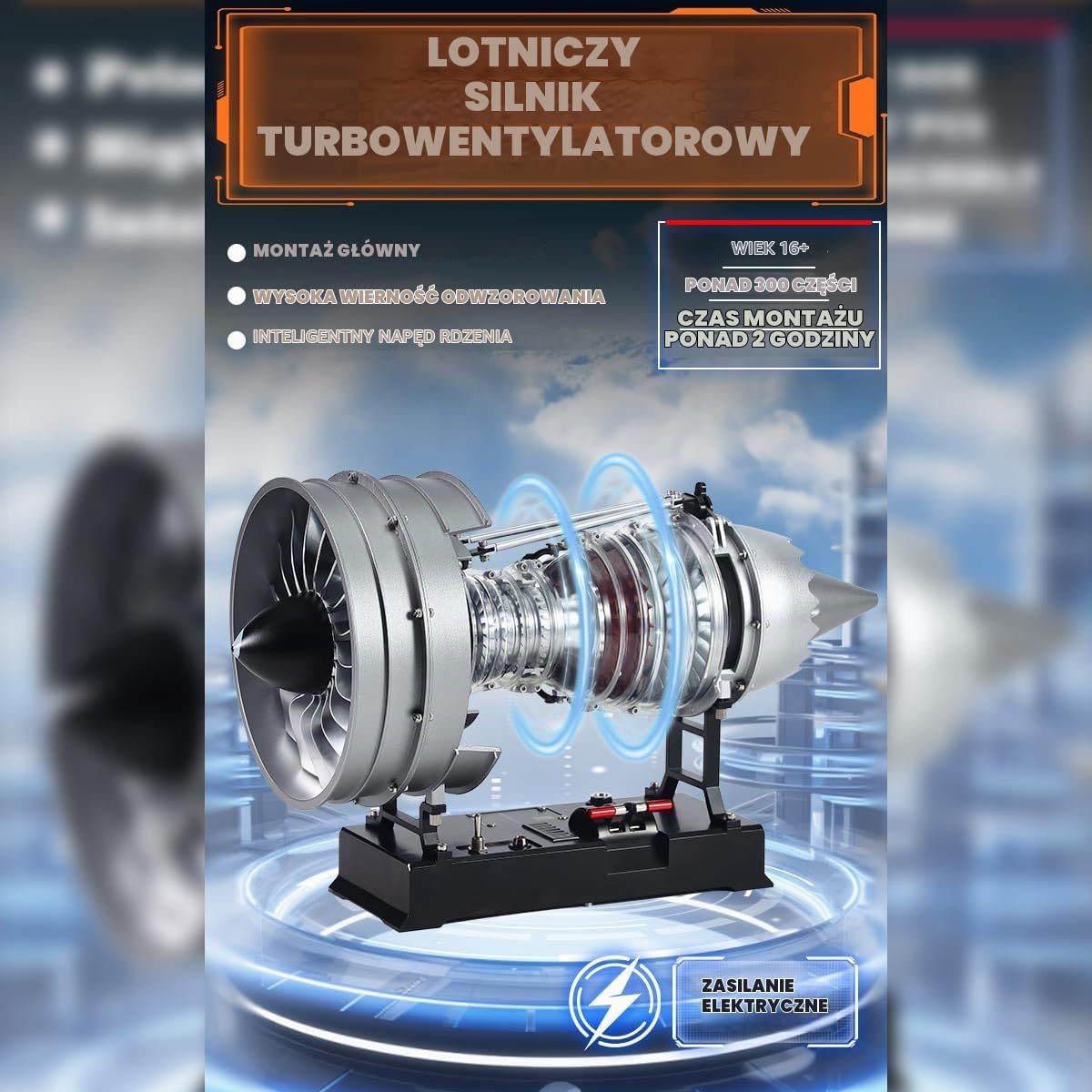 DM121 Turbofan zestaw modelarski silnika samolotu, "zrób to sam", metalowy, mechaniczny silnik Jet Engine, napędzany elektrycznie silnik z podwójną cewką, wysoki współczynnik obejścia, prezent dla