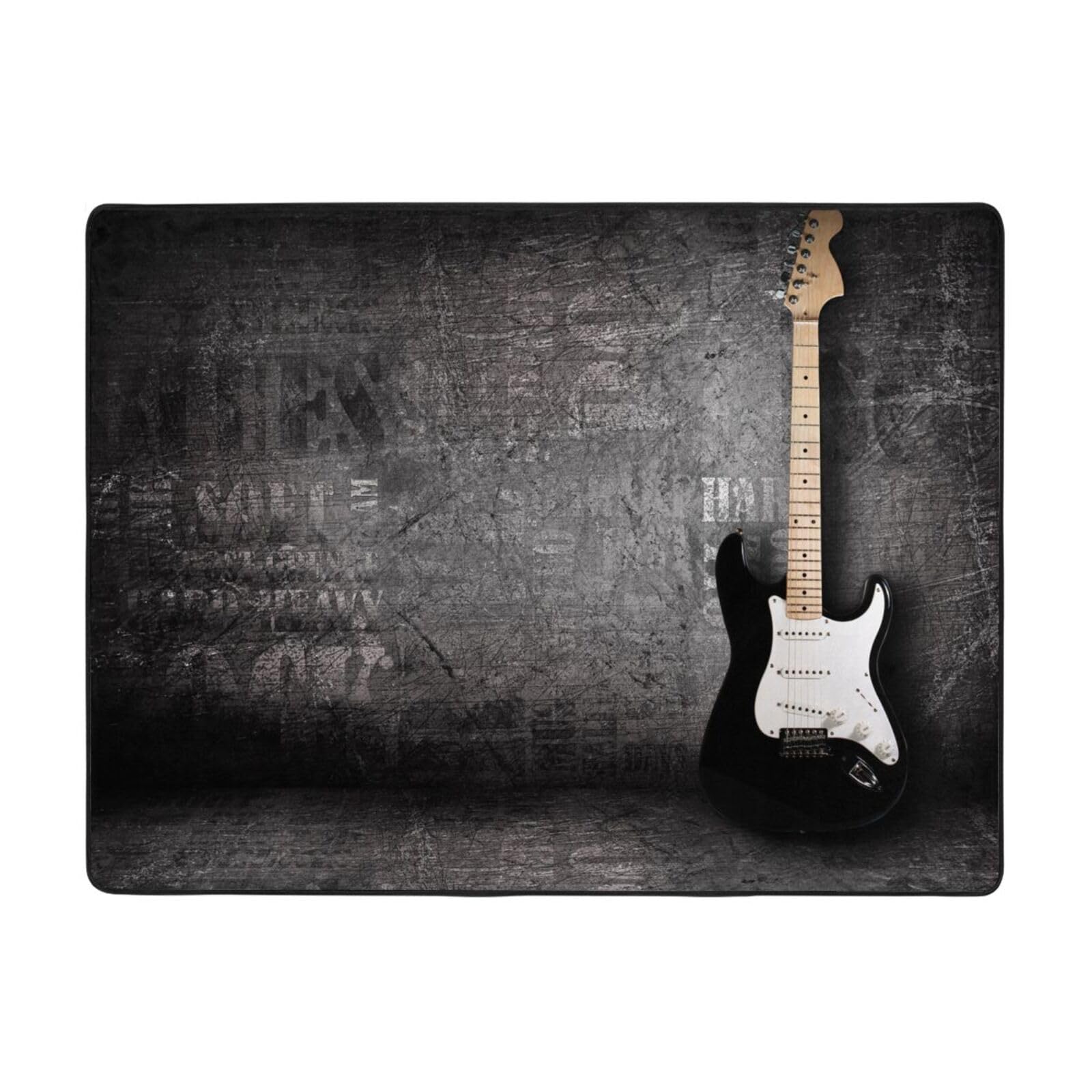 Tapis guitare électrique flanelle pour créer une ambiance rock dans votre chambre ou salon