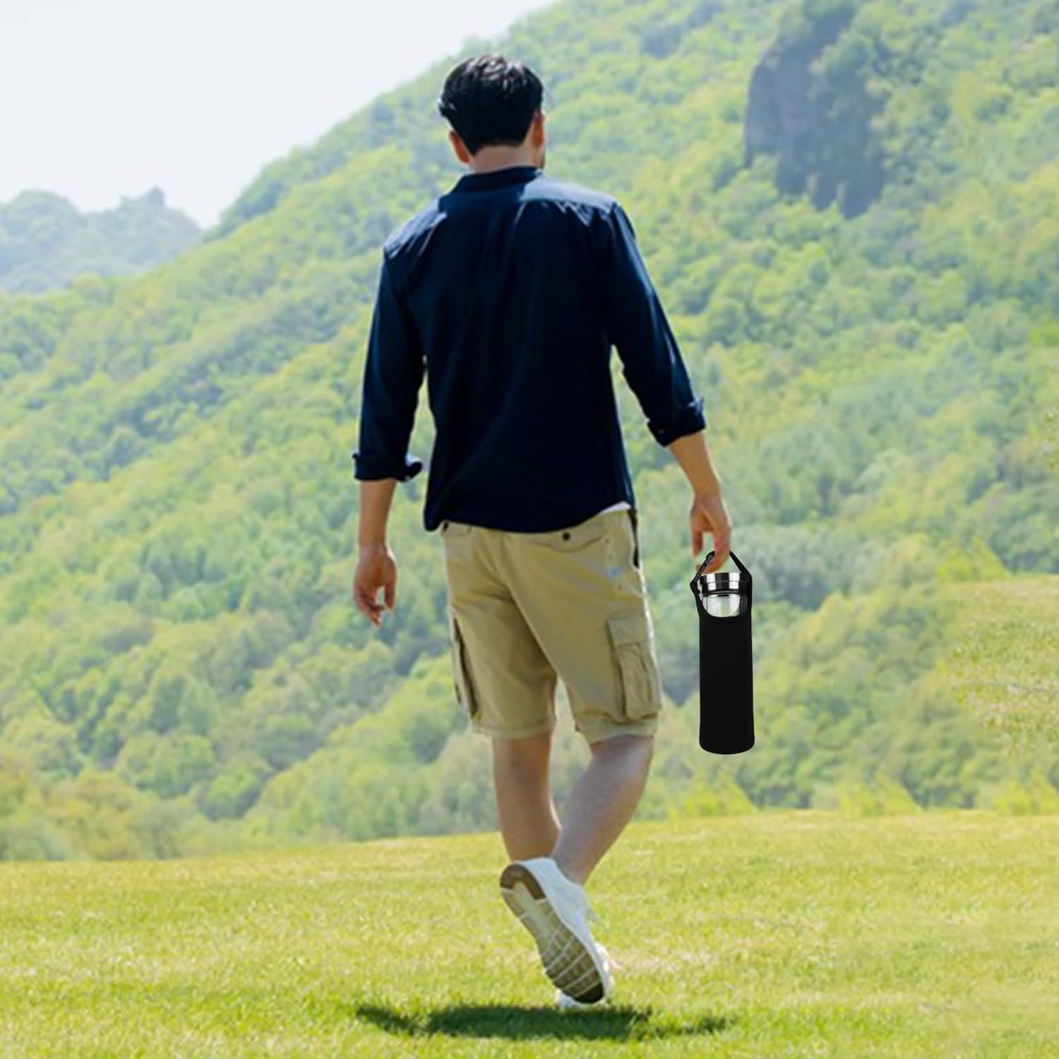 Tea Infuser Bottle for Loose Leaf Teas, 400 ml / 13.5 fl oz Double Wall Glass Tea Bottle with Infuser, Insulated Tea Tumbler with Infuser, Leak Proof Water Bottle with Protective Travel Sleeve - Image 7