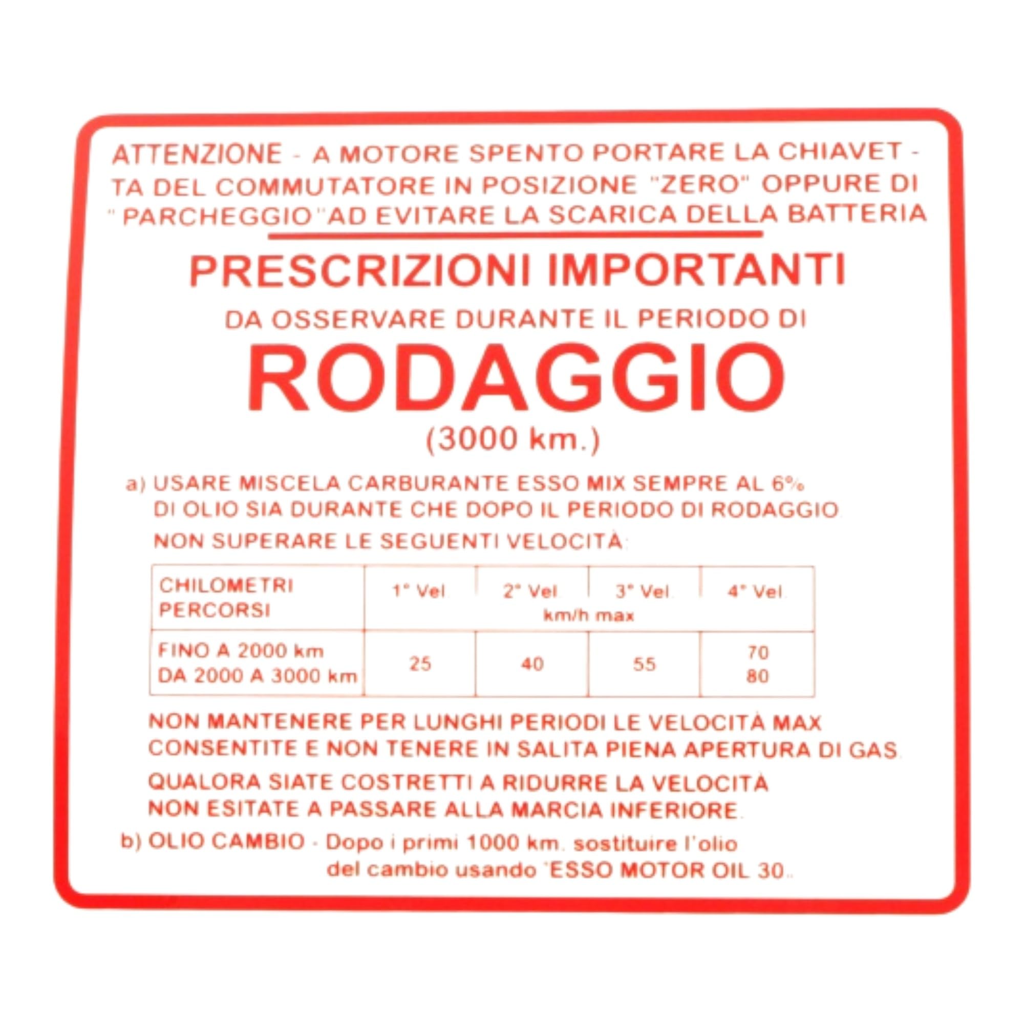 cyclingcolors Driveway Sticker Compatible with Piaggio Vespa GS 150cc Sticker Scooter Restoration Vintage Car Original Reference 610292M