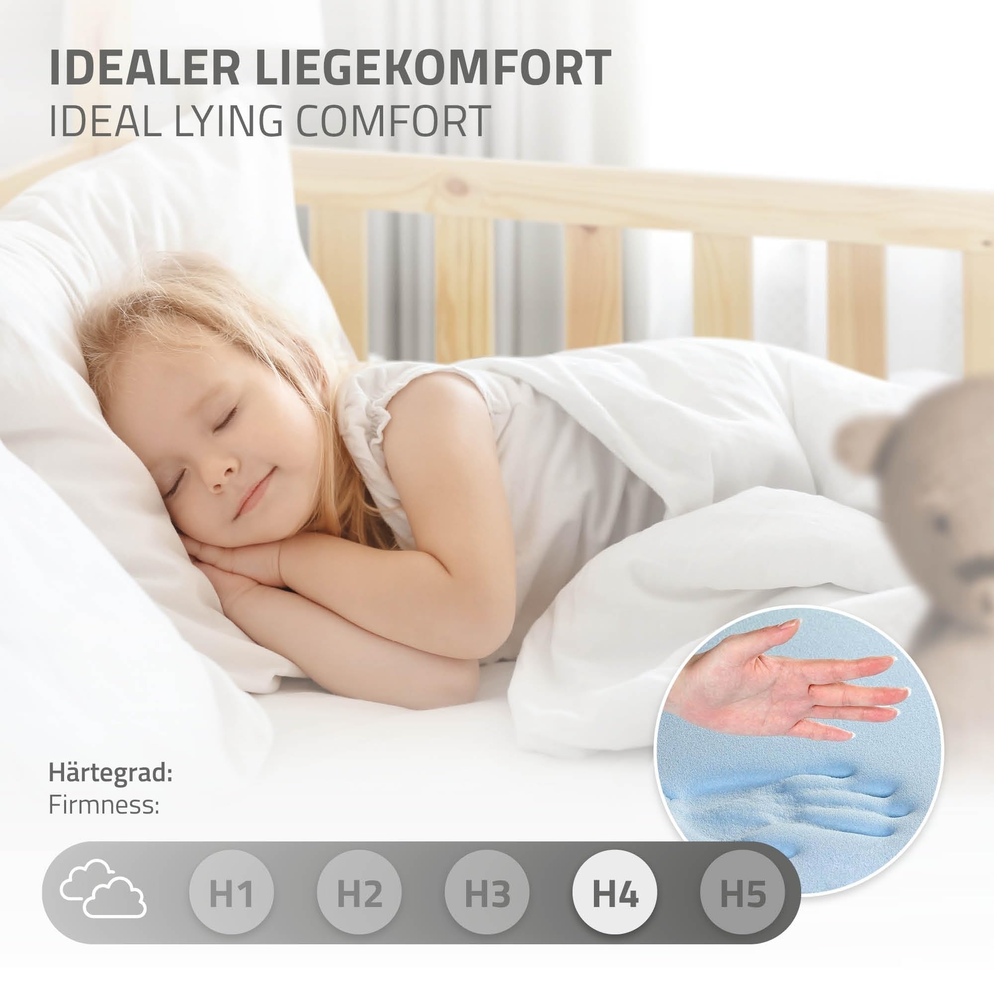 ML-Design Matelas Enfant Orthopédique 120x200 cm 7 Zones Mousse Froid Certifié Oeko Tex Housse Amovible Lavable Hypoallergénique 23 kg/m³