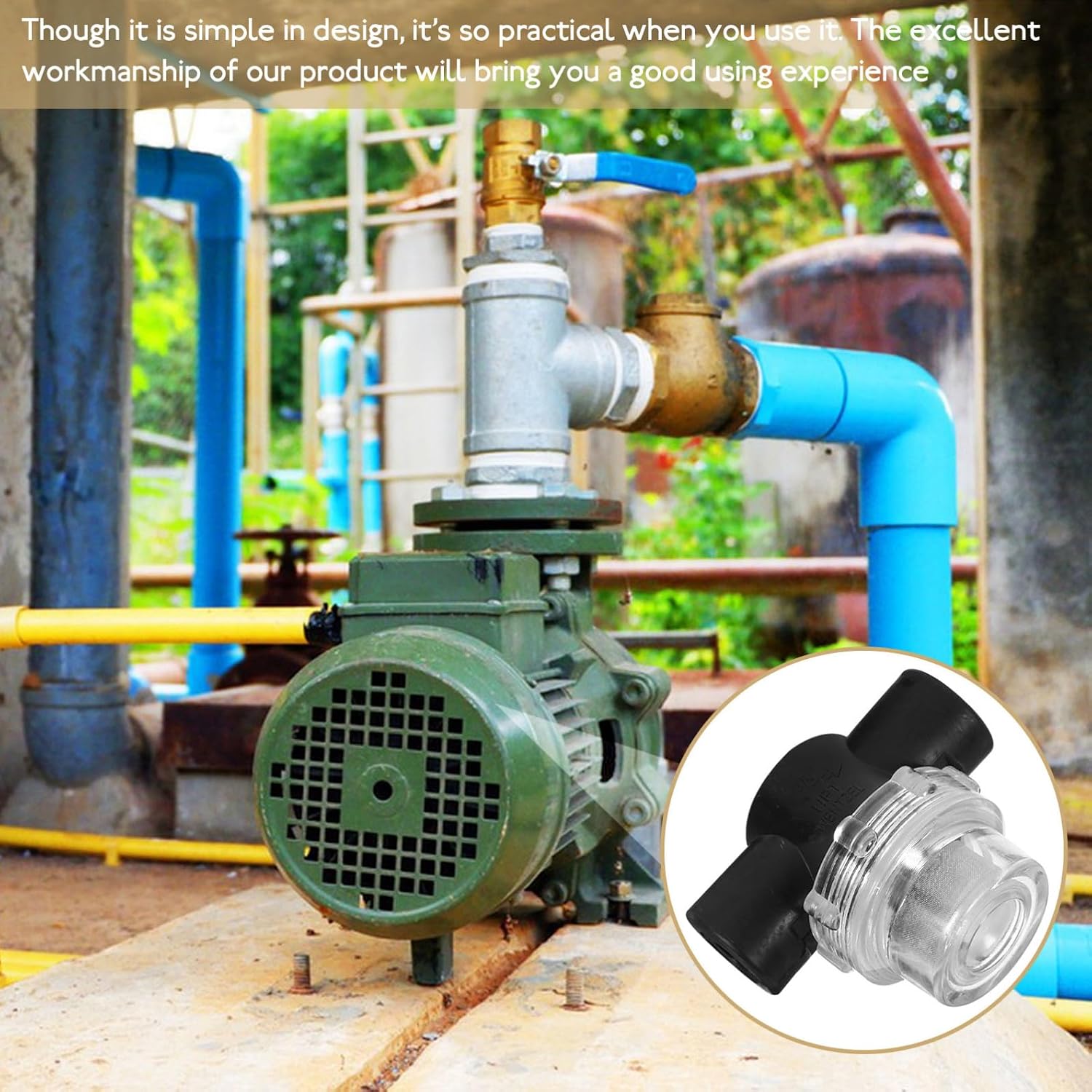 SUPVOX Water Pump Strainer Filter 3/8 Thread Stainless Steel Mesh Black