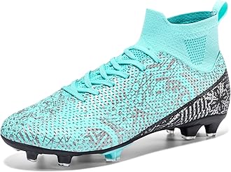 Soccer Cleats for Mens Womens Turf Soccer Shoes Indoor Footall Cleats High Ankle TF AG FG Football Boots Wide Training Sneaker