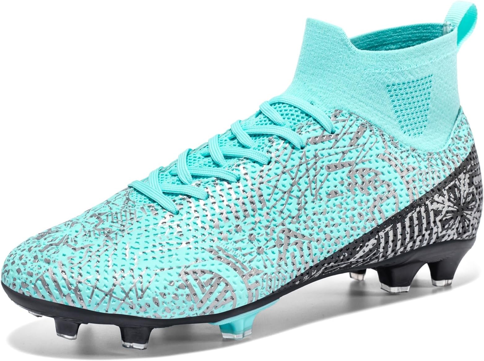Soccer Cleats for Mens Womens Turf Soccer Shoes Indoor Footall Cleats High Ankle TF AG FG Football Boots Wide Training Sneaker