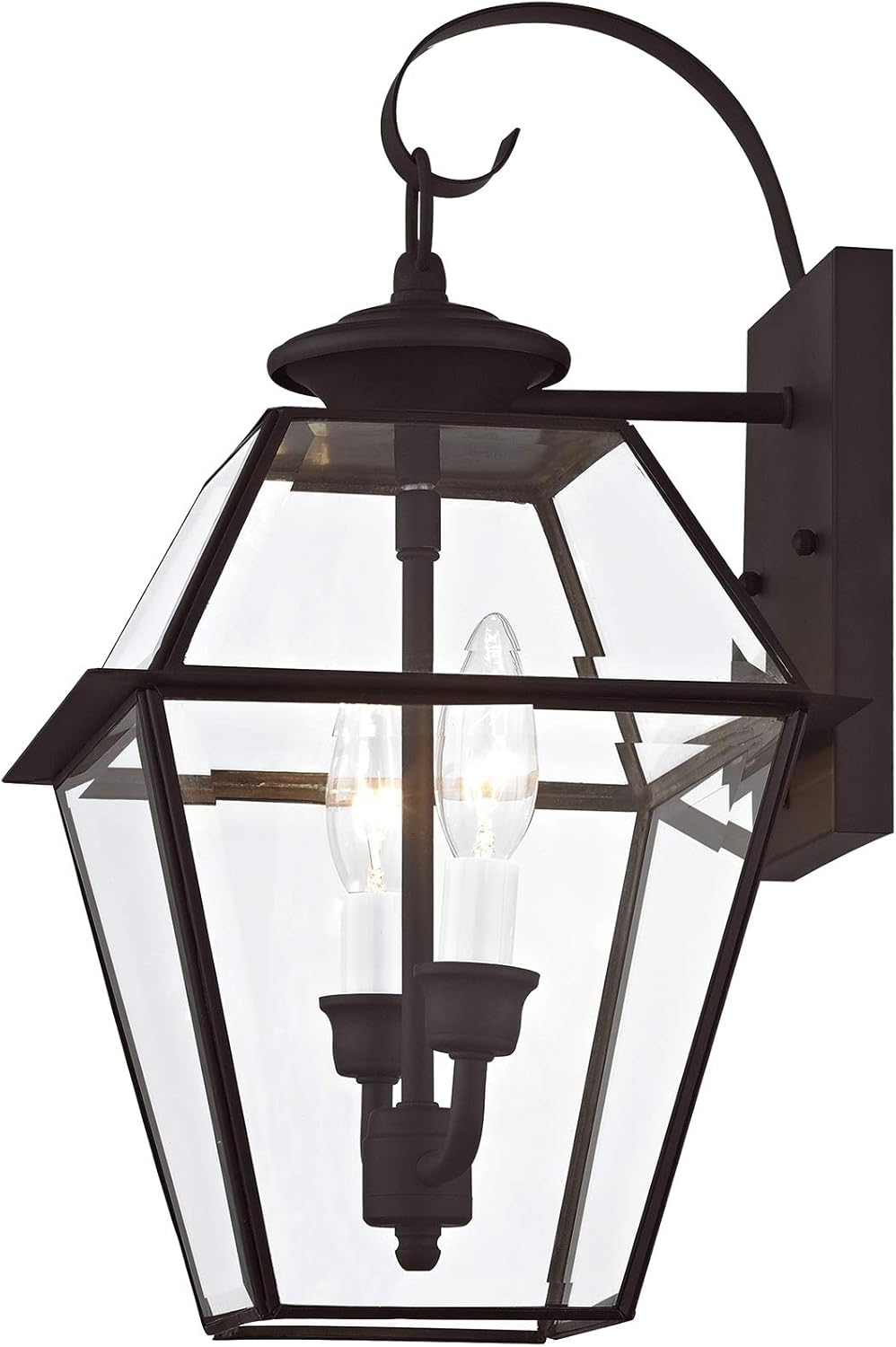 Livex Lighting 2281-07 Westover 2-Light Outdoor Wall Lantern, Bronze, 16.5" x 9" x 10"